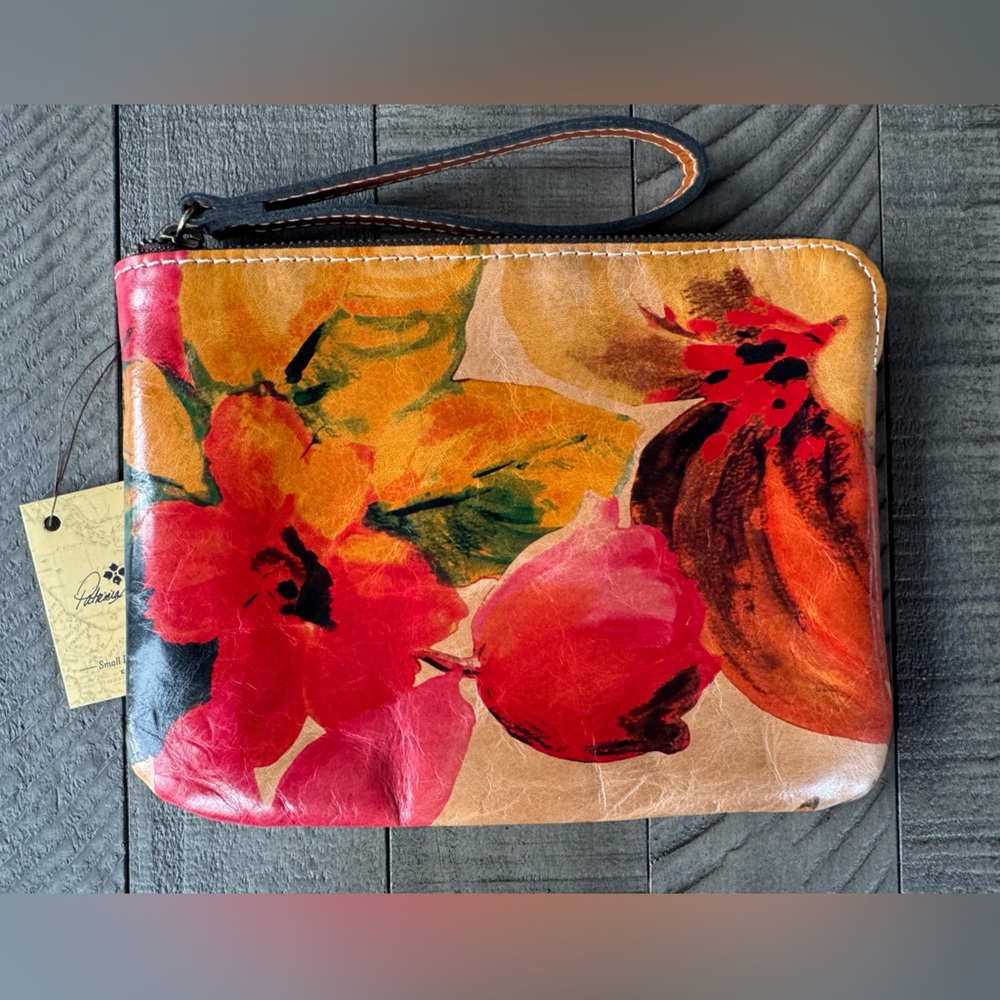 Patricia Nash Cassini Floral Zip Italian Leather Wristlet Clutch Bag (NWT)